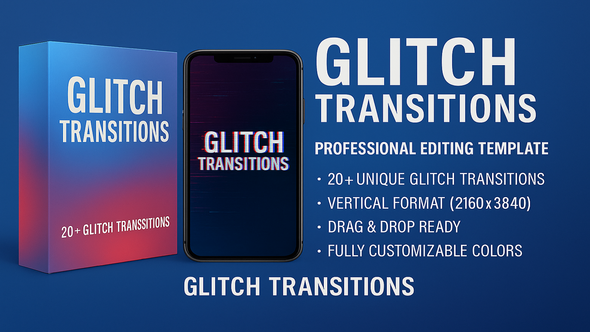 Instagram Reels Glitch Transitions and Overlays Collection Elements template preview