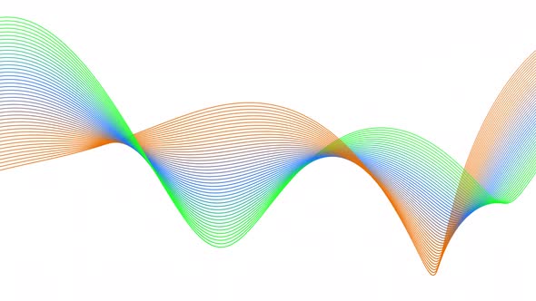 Blue Green Brown Shape Line Wave Animated On White Background alt