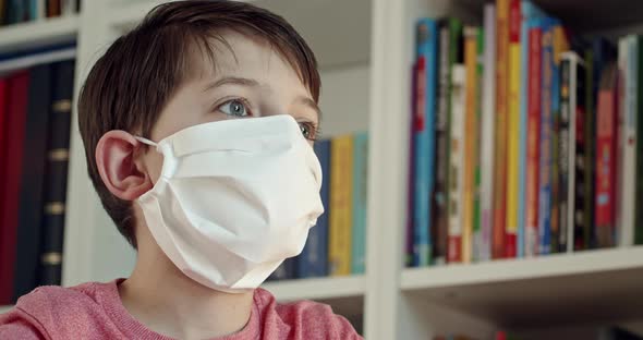 Child Wearing Surgical Protection Mask