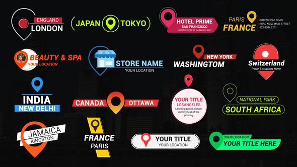 Modern Clean Location Titles Titles template preview
