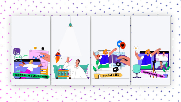 Research - Vertical Media Content Elements template preview