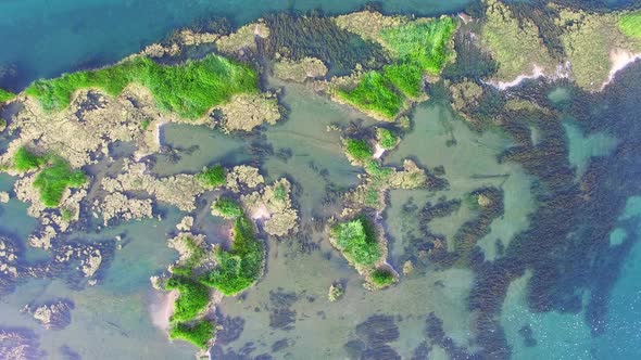 Flying above landscape of Una river and its turquoise water, Bosnia alt