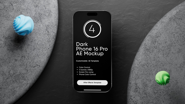 Dark Phone 16 Pro AE Screen Template Product Promo template preview