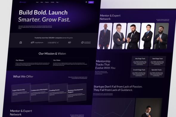 Incuvate Startup Incubator Elementor Template Kit for Funding and Growth Programs