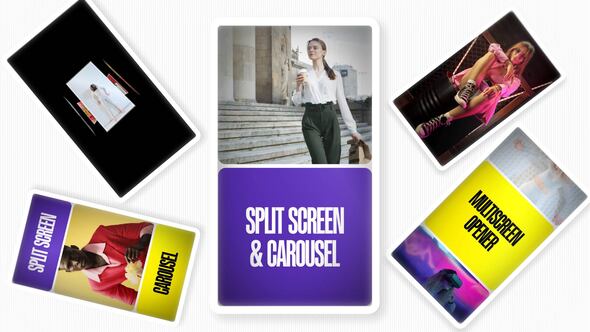 Vertical Split Screen Carousel Style Openers template preview