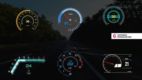 Modern Speedometer Pack | HUD Infographic Dashboard 3 Infographics template preview