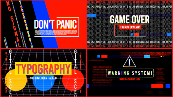 Glitch Digital Opener | Cyberpunk Error Titles Openers template preview