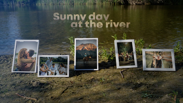 Summer Day at the River Slideshow Video Displays template preview