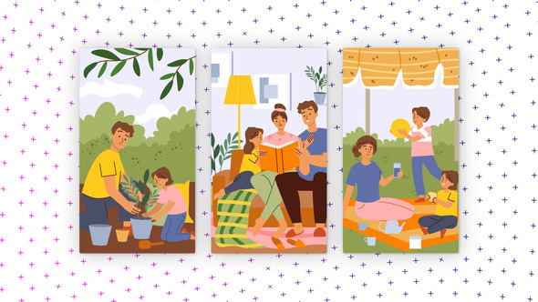 Family - Vertical Media Content Elements template preview