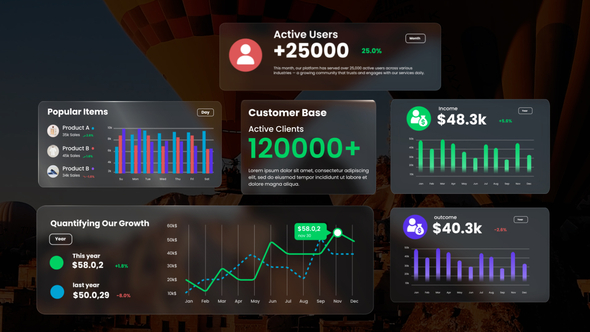 Counter Infographic Pack Elements template preview