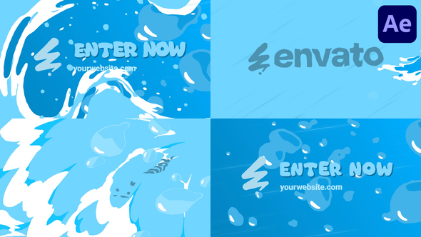 Liquid Sea Bubbles Logo for After Effects Logo Stings template preview