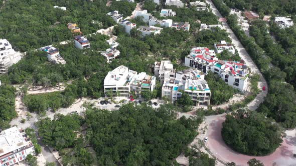 Aerial Detailes View of Aldea Zama a Residential Development in Tlum, Mexico alt