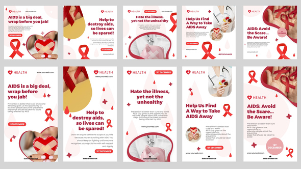 World Aids Day Feed and Stories Instagram Openers template preview