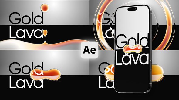 Melting Gold Fire Lava Transitions broadcast-packages template preview