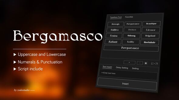 Animated Typeface - Bergamasco Titles template preview