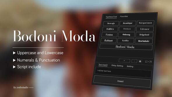 Animated Typeface - Bodoni Moda Titles template preview