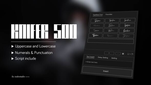 Animated Typeface - Knifer 500 Titles template preview