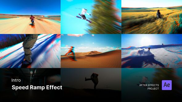 Intro - Speed Ramp Effect After Effects Templates Video Displays template preview