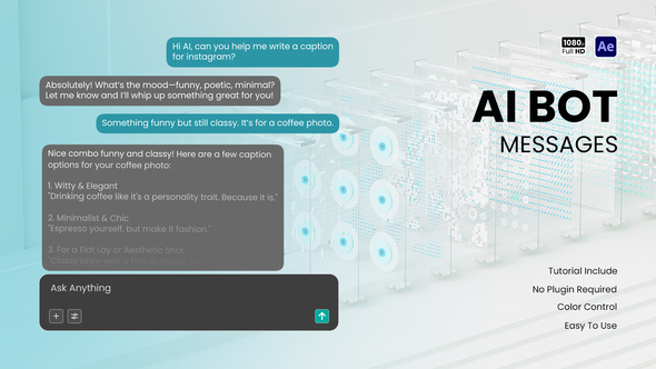 AI Chatbot Interface Animation Elements template preview