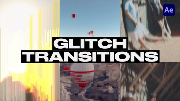 Vertical Glitch Transitions Elements template preview