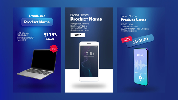 Vertical Product Promo Animations Product Promo template preview