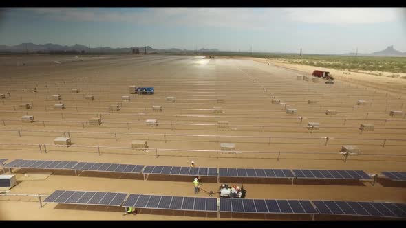 Solar panel . aerial view. A solar power plant located in a valley. alt