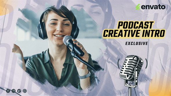 Podcast Intro Video Displays template preview