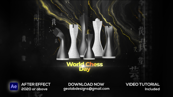 World Chess Day Video Displays template preview