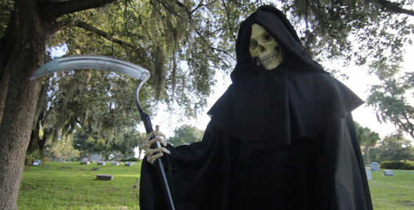 Grim Reaper In Graveyard