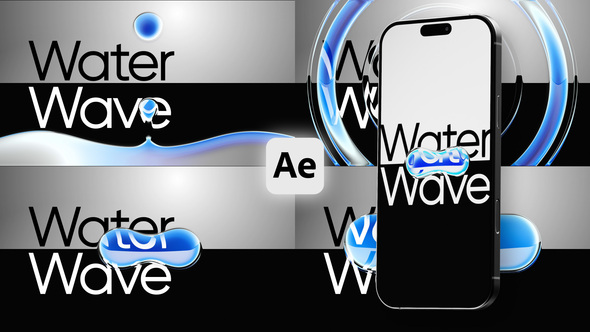Water Drop Aqua Fluid Wave Transitions broadcast-packages template preview
