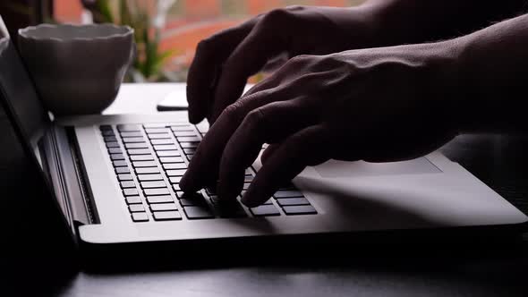 Hands Typing on Laptop 