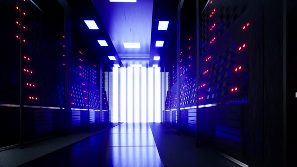 Network And Data Servers Behind Glass Panels In A Server Room Of A Data Center Or Isp 4 alt