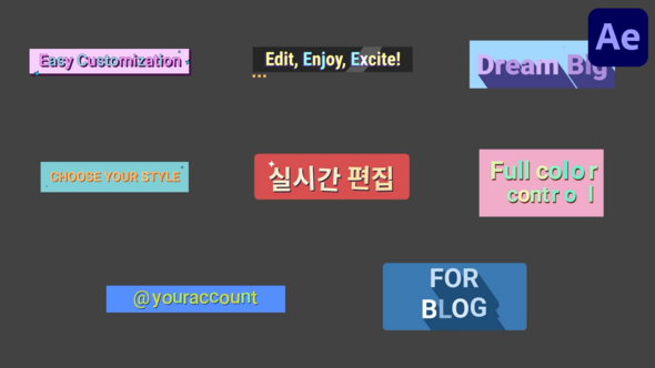 Stylish Colorful Frames Titles for After Effects Titles template preview
