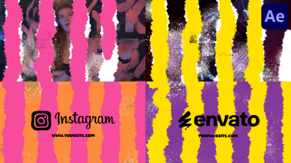 Torn Texture Logo Transitions | After Effects Elements template preview