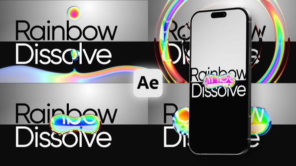 Rainbow Color Dissolve Glitch VHS Transitions broadcast-packages template preview