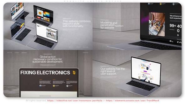 Monolite Laptop Mockup Product Promo template preview