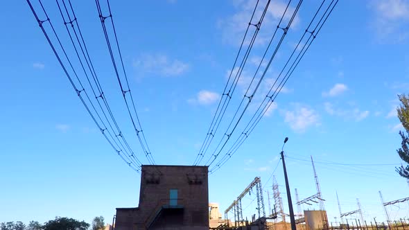 The Clouds Fly Over the Power Substation
