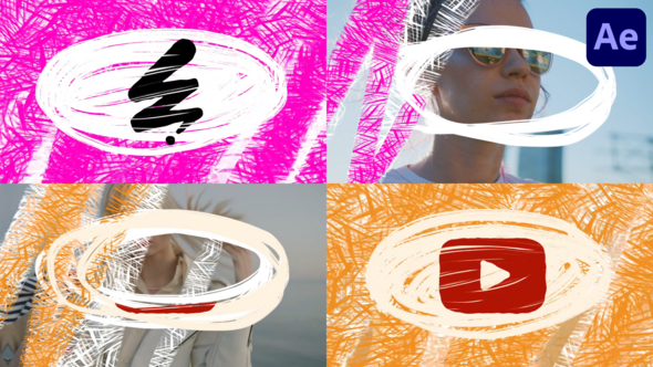 Felt Pen Drawing Logo Transitions for After Effects Elements template preview