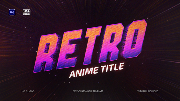 Retro Anime Titles Titles template preview