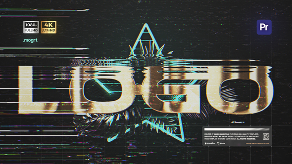 VHS Synthwave Logo Reveal Premiere Pro template preview