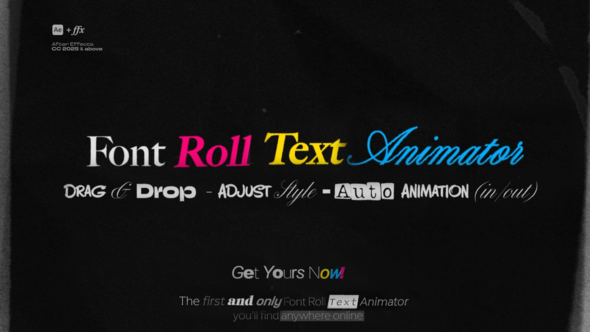 Font Roll Text Animator | A New Way To Animate Type In After Effects Titles template preview
