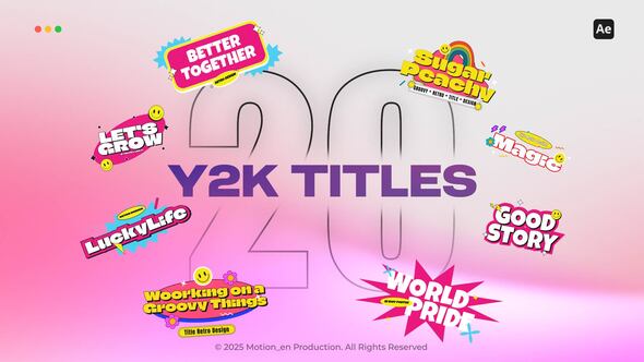 Groovy Y2K Titles Titles template preview