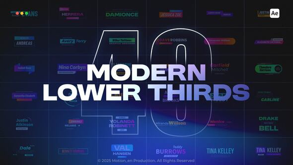 Modern Lower Thirds Titles template preview