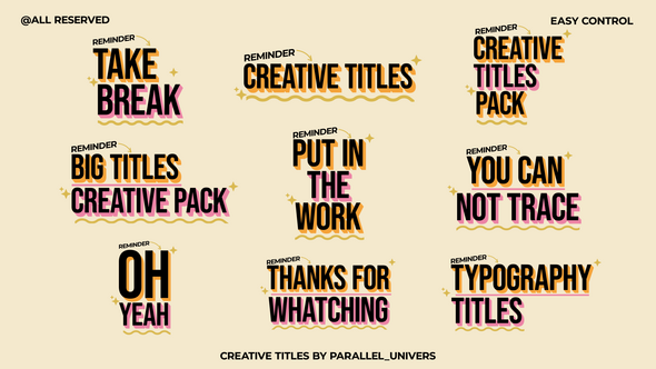Creative Titles | AE Titles template preview