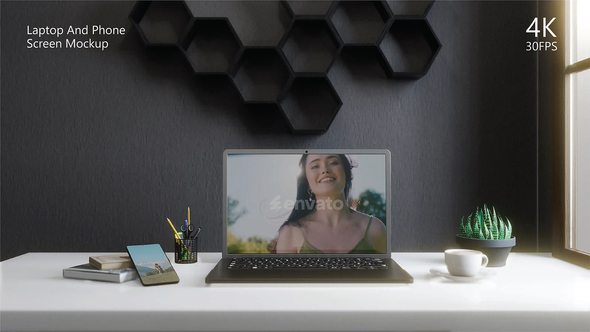 Laptop And Phone Screen Mockup Video Displays template preview