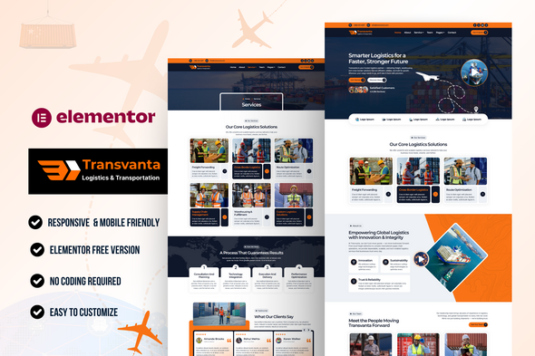 Transvanta – Logistics & Transportation Elementor Template Kit