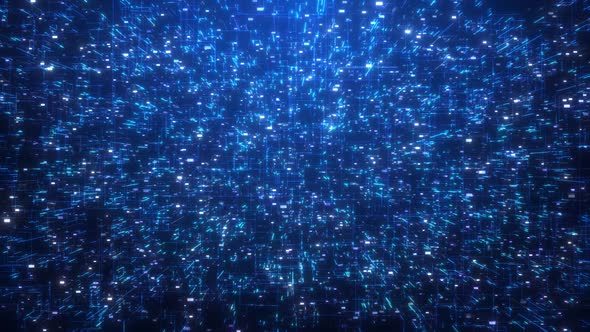 Computer processing and organizing data through CPU or GPU. Data moving within computer circuitry. alt