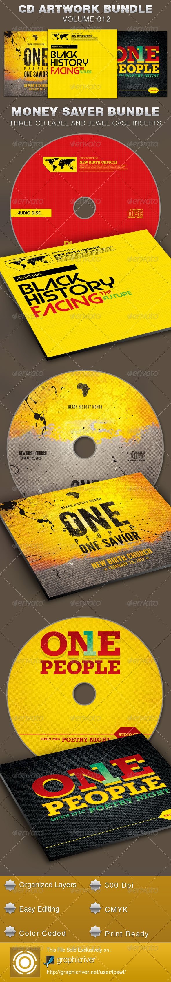 CD Cover Artwork Template Bundle-Vol 012 - CD & DVD Artwork Print Templates