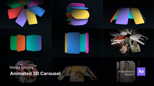 Media Display - Animated 3D Carousel After Effect Project Files Openers template preview