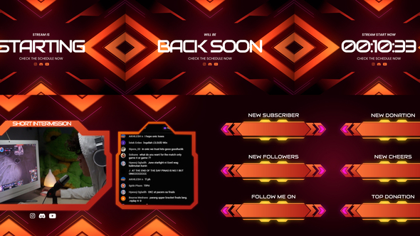 Gamer Stream Pack Elements template preview